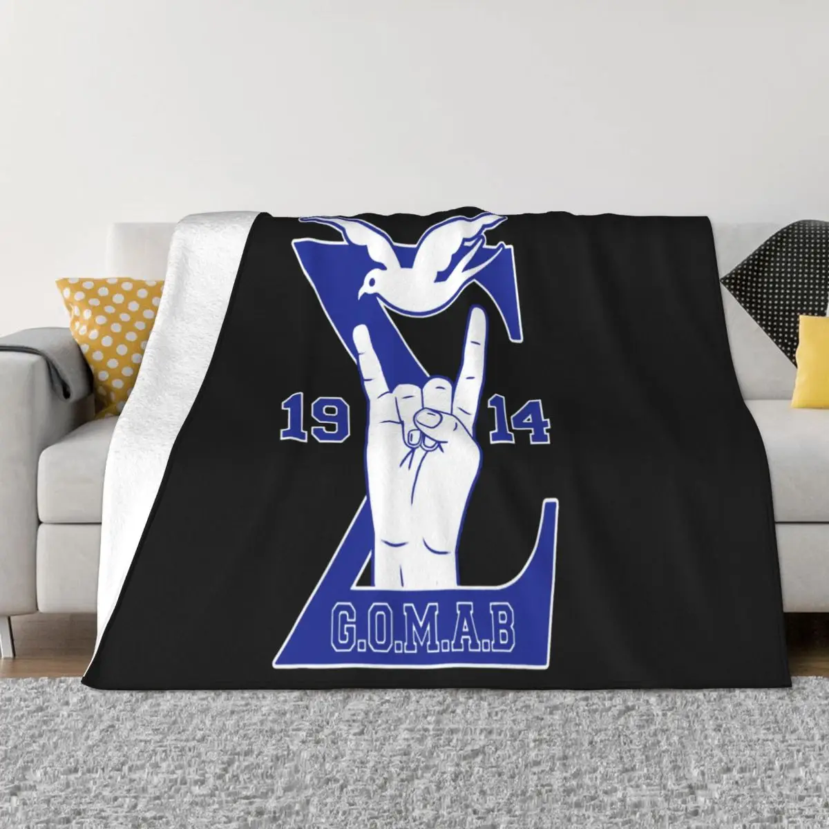 Мужское Phi 1914 Бета Блю Сигма ГомБ Голуб Ручной Знак Флаг Винтаж Мужчины Подарок Te