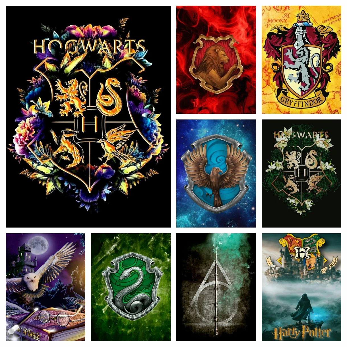 

AB Drills 5D Diamond Painting Harries Animal Picture Magic Academy Diamond Embroidery Wall Art Cross Stitch Painting Home Decor