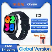 Mibro C3 Smartwatch Global Version 1.85Inch HD Screen 70 Sports Modes 350mAh Heart Rate Monitor Waterproof Men Women Smart Watch
