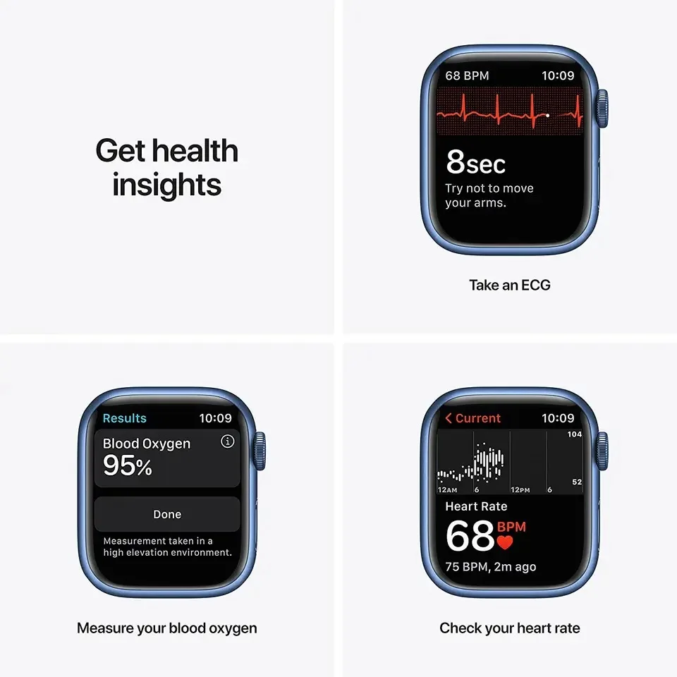Фото Apple Watch Series 7 41 мм/45 мм, Apple Watch S7, Алюминиевая версия, с спортивным ремешком, Смарт-часы для iOS (обновленные) №5