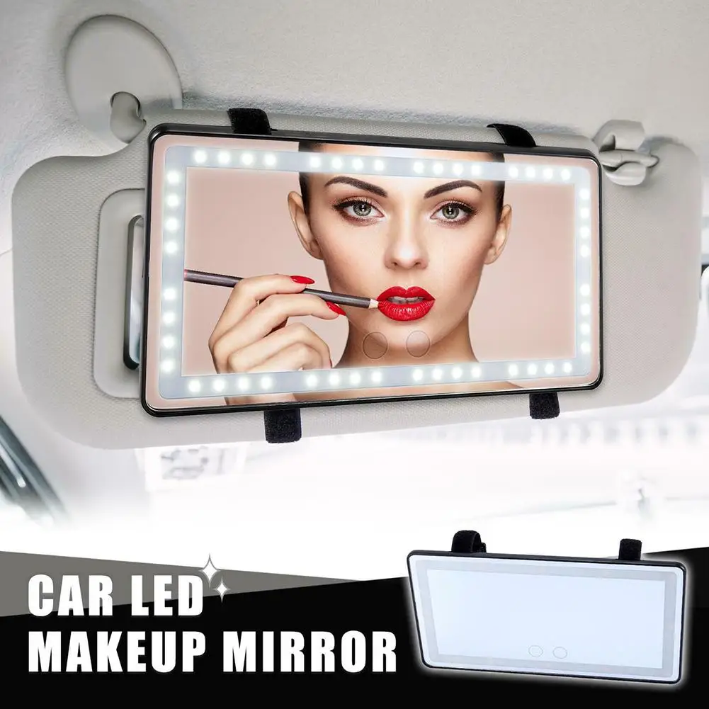

Car Interior Visor Makeup Mirror Set Touch-screen With 60 LED Fill Light Built-in Battery Decorative Accessories Dressing Mirror