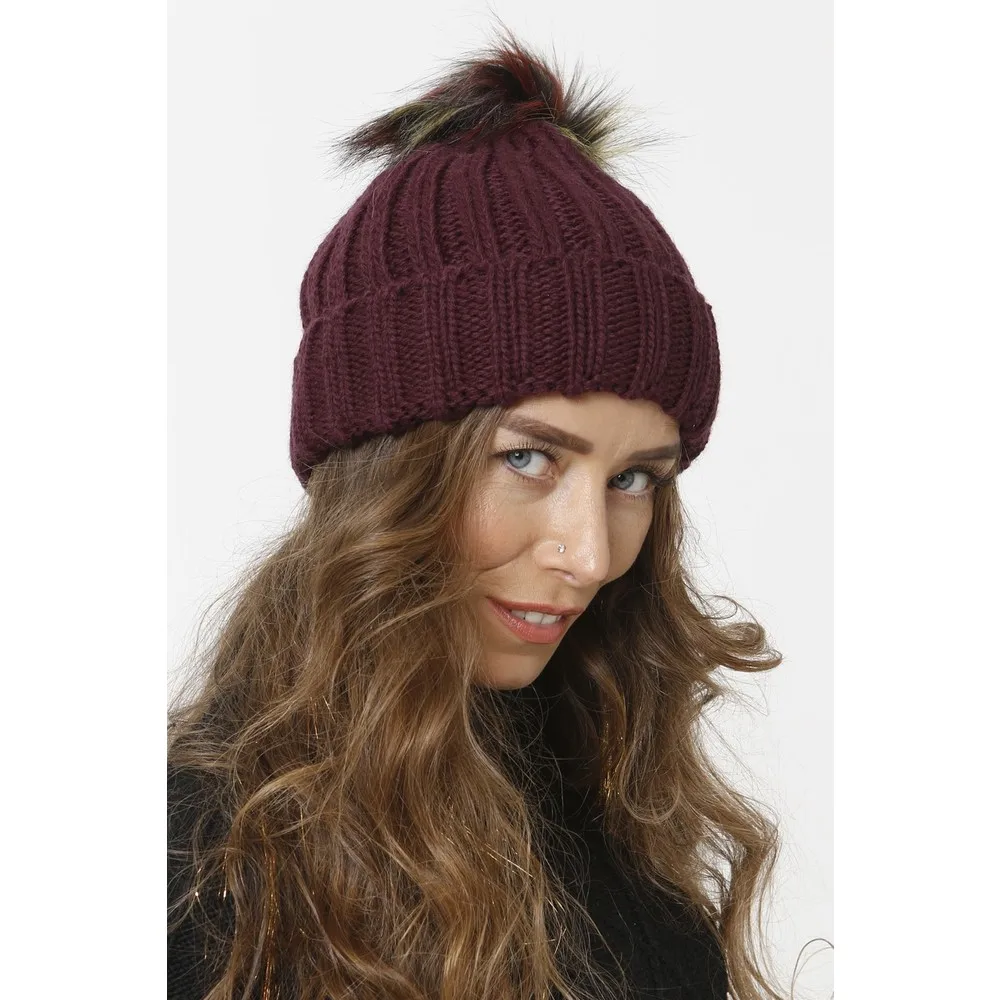 

Dorlie, Женская пушистая вязаная шапка с помпоном