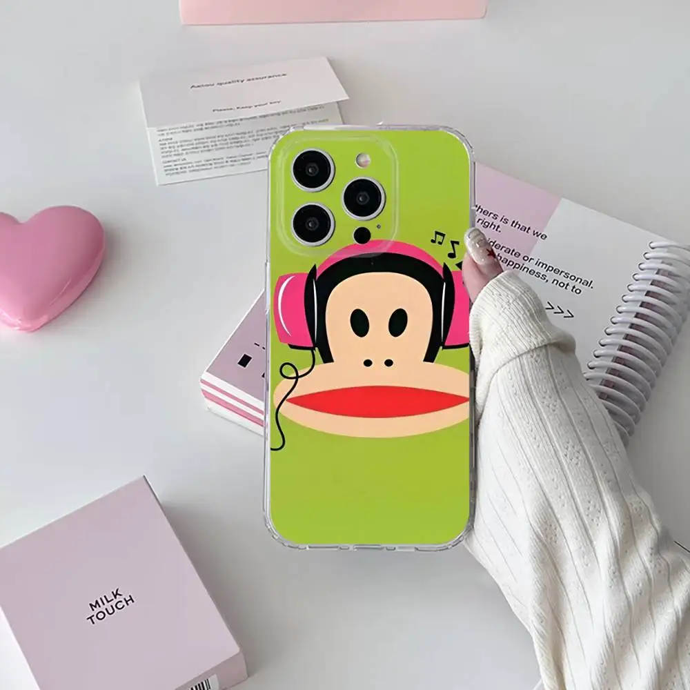 Прозрачный чехол Cartoon Paul Franks для мобильных телефонов iPhone 17, 16, 15, 11, 13, 14 Pro Max, 7, 8 Plus, X, Xr Max, SE2020, 12 mini (art.: 3920dc73e00d0) - 3920dc73e00d0