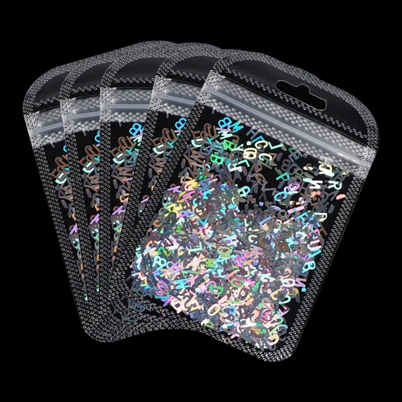 

3D Nail Art Decorations Nails Pailette Alphabet Flakes Decal Sequins