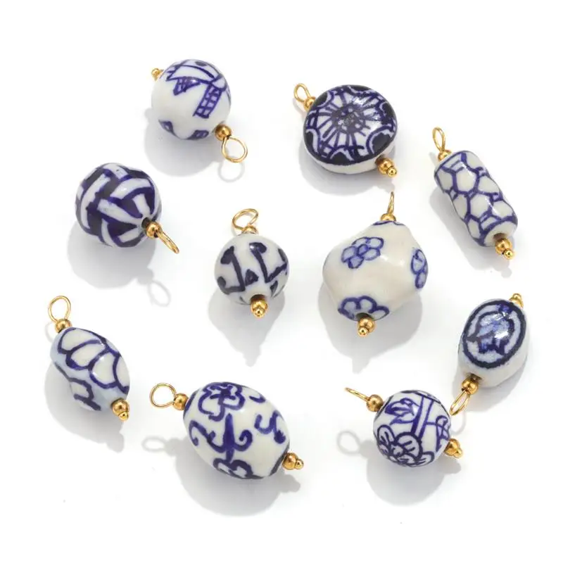 

6 шт. керамических подвесок, подвески из нержавеющей стали, застежки ручной работы, ювелирное изделие, сделай сам, серьги, ожерелье, товары дл...