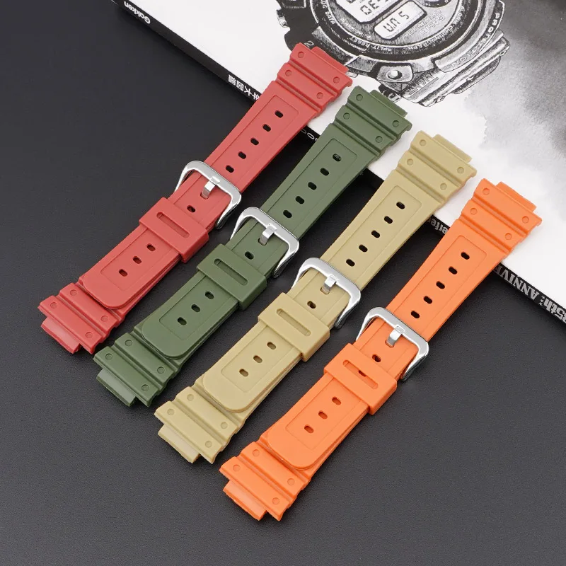 Rubber Watch Strap for DW-5600 GA-2100 DW5000 G5600 GW-M5610/B5600 TPU Diving 16mm Men Accessories Resin Replacement Watchband