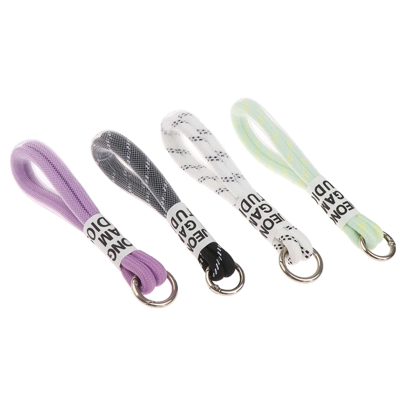 Флуоресцентный цветной ремешок для телефона сетка сумок плетеные полосы брелок