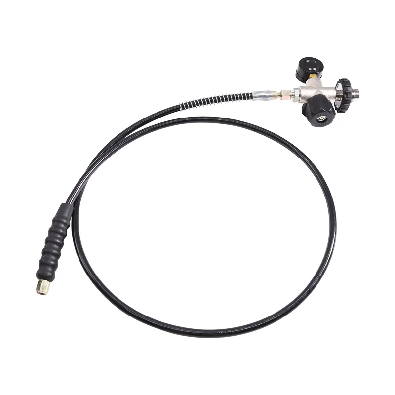 Big diving tank fill station valve 6000Psi Pressure Regulator Fill Station Hose Air Tank G5/8-14 with 7/16-20UNF on off