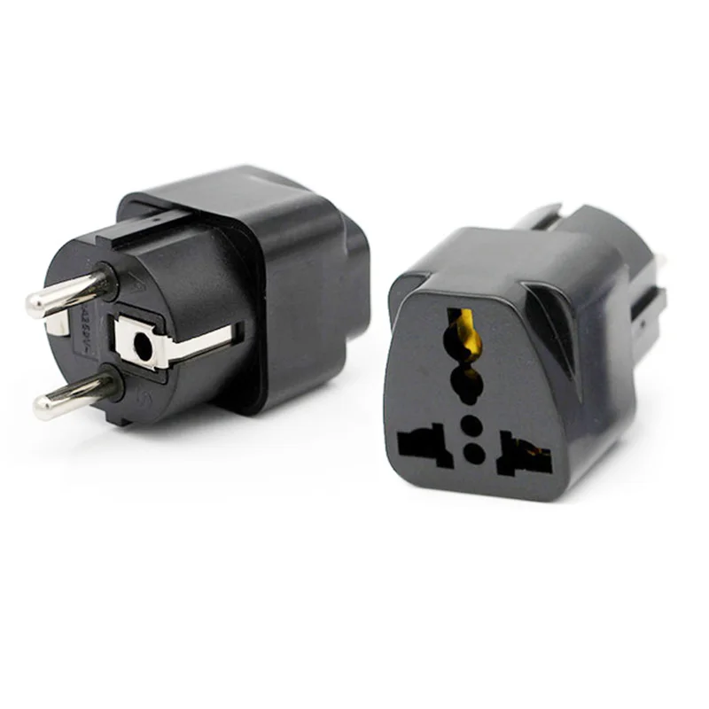 

2 Pin Round Electrical Plug Converter US AU UK To European KR DE France Germany Korea Travel Plug Adapter
