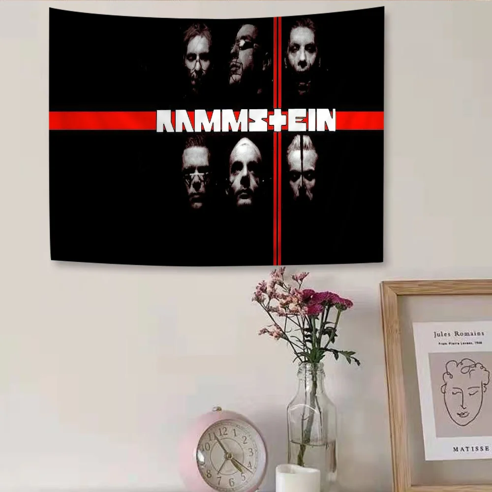 R-Rammstein Cartoon Tapestry For Living Room Home Dorm Decor INS