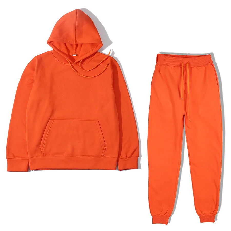 Two Piece Suits Loose Set men Tracksuit Long Coat Hoodie Set Zipper Warm Running Joggers Sweatshirts Sweatpants Set Sportswear