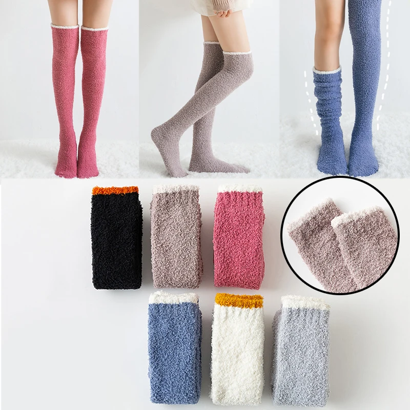 

Winter Thicken Thigh High Socks Over Knee Foot Socks T Long Stockings Fuzzy Socks Leg Warmers Fashion Plush Leg Boots Socks