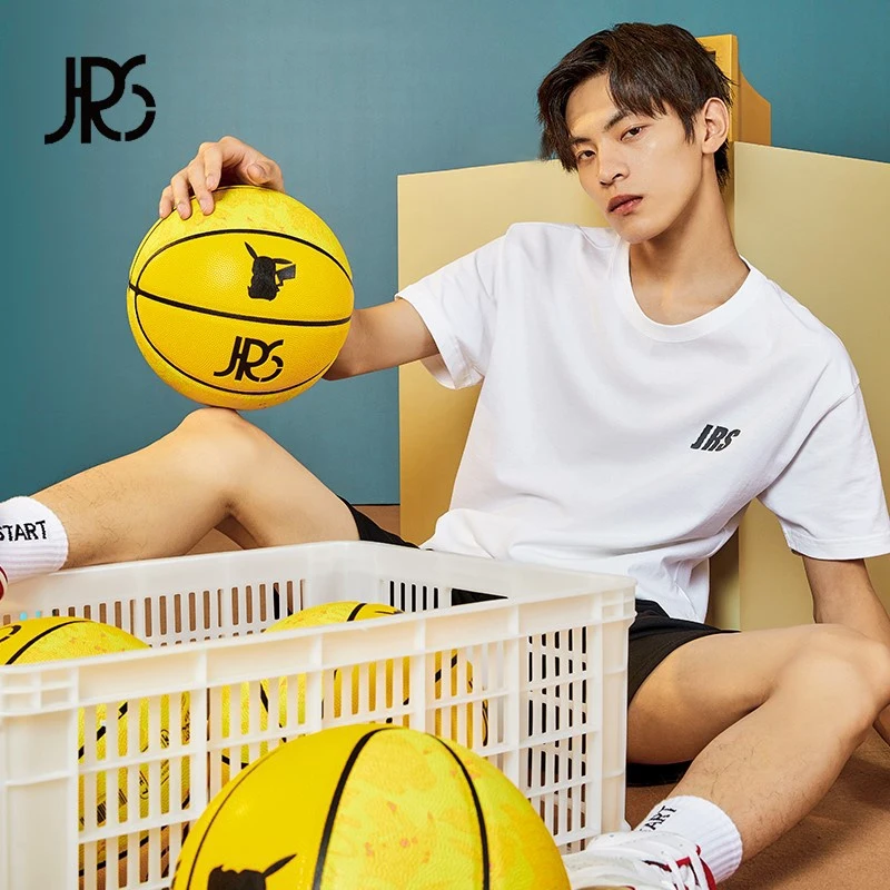 Out of print JRs Pika Chu Basketball Cartoon Yellow PU Indoor Outdoor Basketball Match Training Ball Size 7