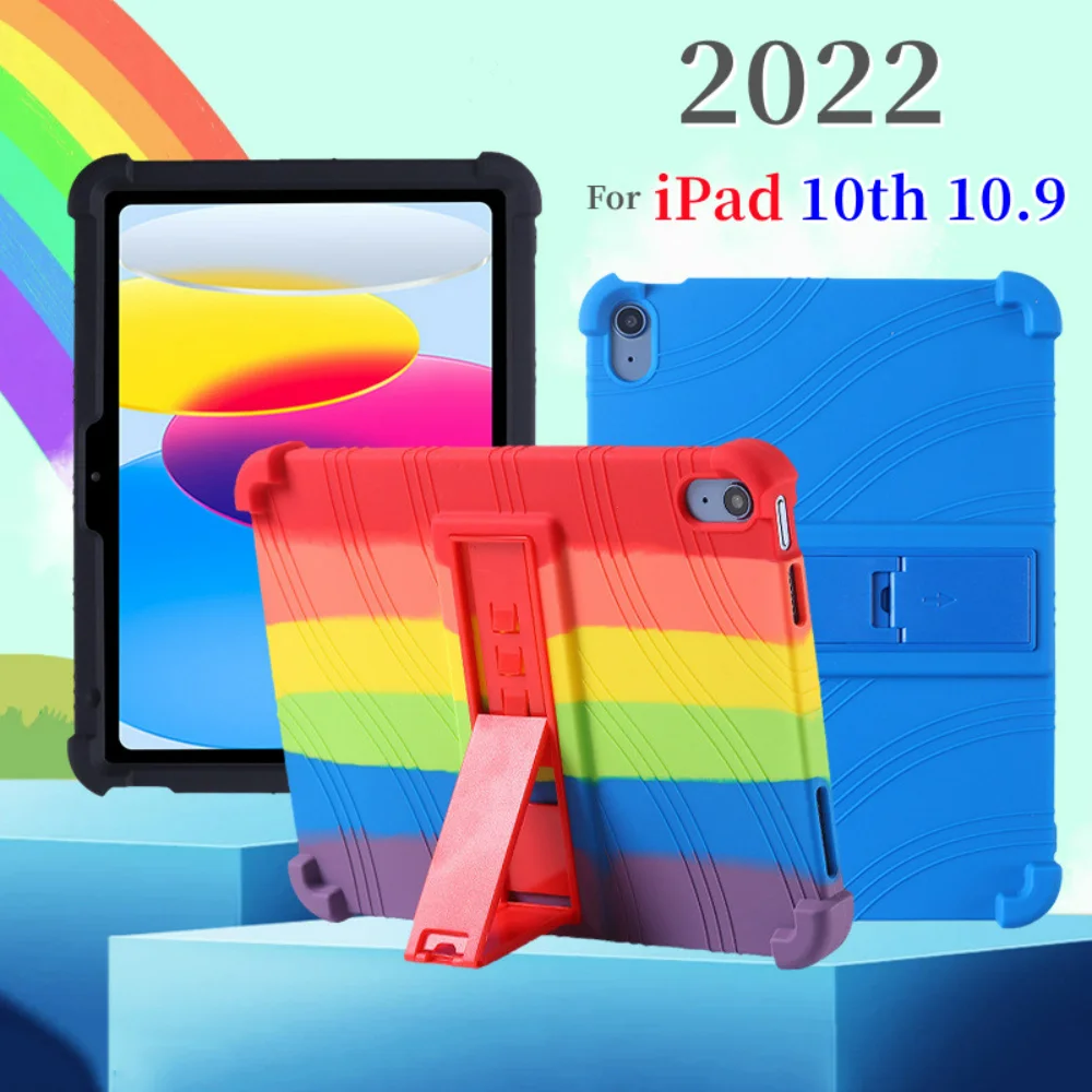 For iPad 10th Generation 10.9'' 2022 Silicone Cover for iPad Air 5 10.9 2022 Mini 3 4 5 6 Pro 11 9.7 10.2 2019 2020 2021 Funda