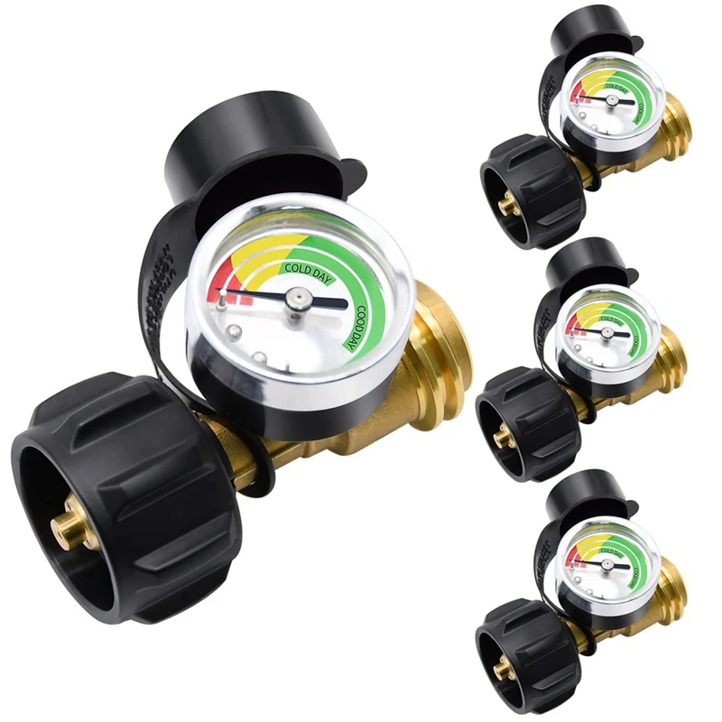 

Propane Tank Gauge 4 Pack Propane Tank Gauge Level Indicator Leak Detector, QCC1/Type 1 Connection