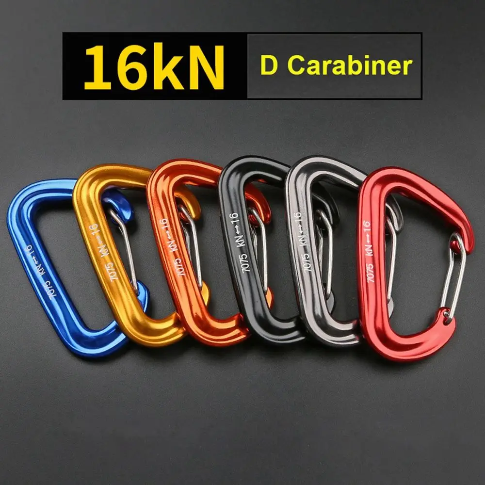 

16KN Tools Outdoor Accessory D Shape Safety Lock Hook Climbing Equipment Climbing Carabiner Mountaineering Buckle