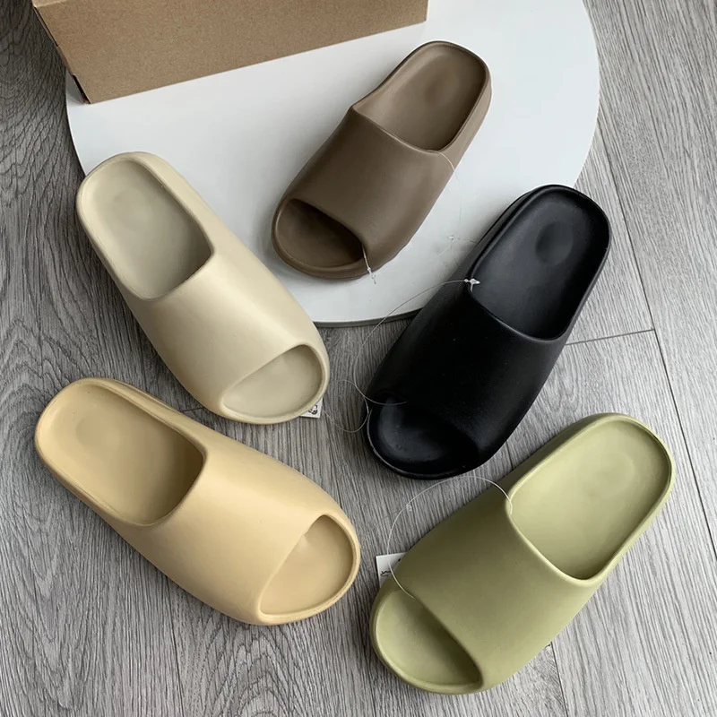 

Men Women Summer Beach Slippers Luxury Brand Fashion Outdoor Indoor Eva Soft Flip Flops Male Thick Serrated Sole Anti-slip Shoes