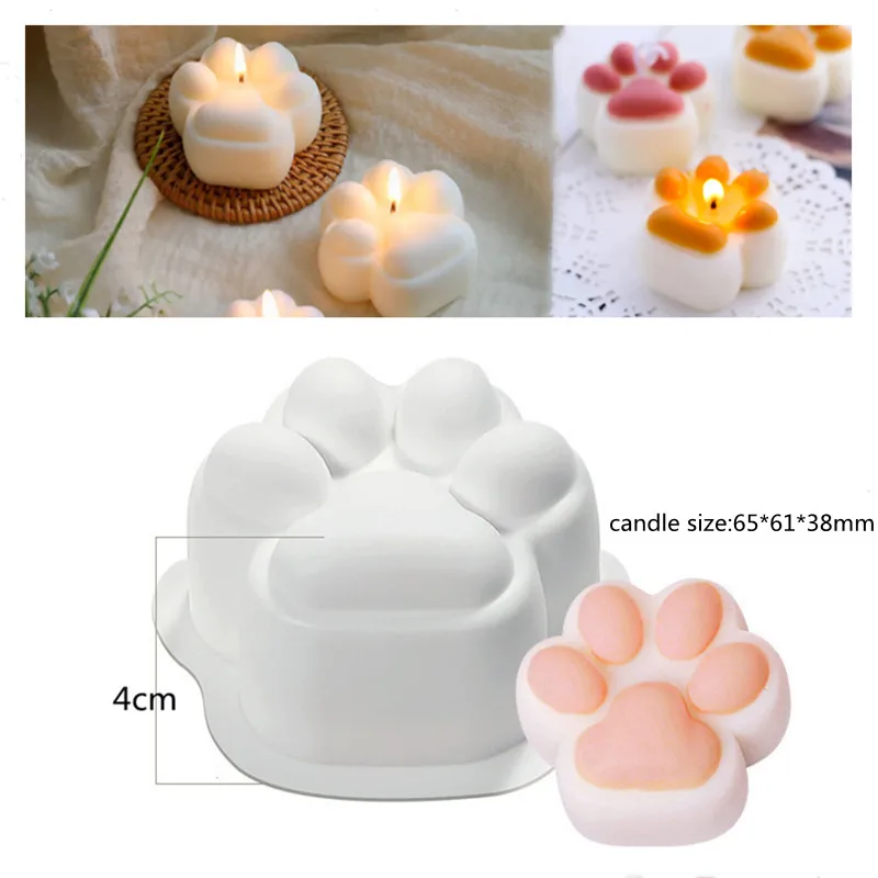 

Cute Cat Paw Candle Mold Scented Candle Silicone Mould Diy Candle Making Materials Epoxy Resin Mold Cat Claw Candle Making Mould