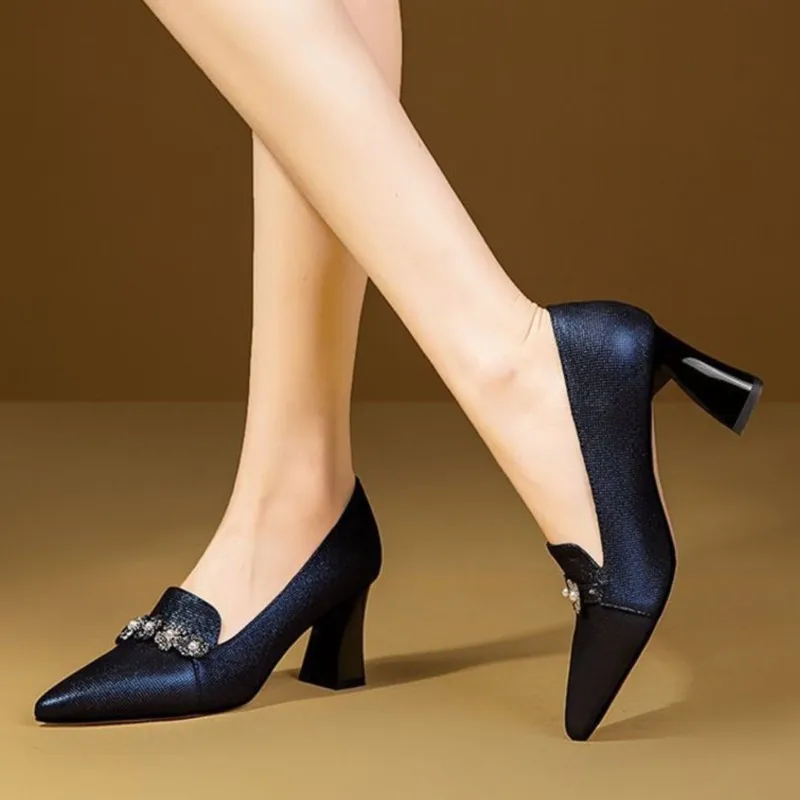 

Woman Pumps High Heels Dress Shoes Snake Skin Pattern Boat Shoes Pointed Toe Pump Ol Office Ladies Shoes Zapatos Mujer 9506N