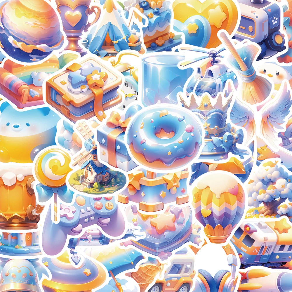 

10/30/50pcs Kawaii 3D Cartoon Aesthetic Stickers Decals Decoration Laptop Guitar Fridge Phone Scrapbook Diary Stationery Sticker