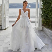 beach illusion o neck wedding dress 2022 for bride modern sleeveless bride gown lace appliques sweep train vestidos de novia