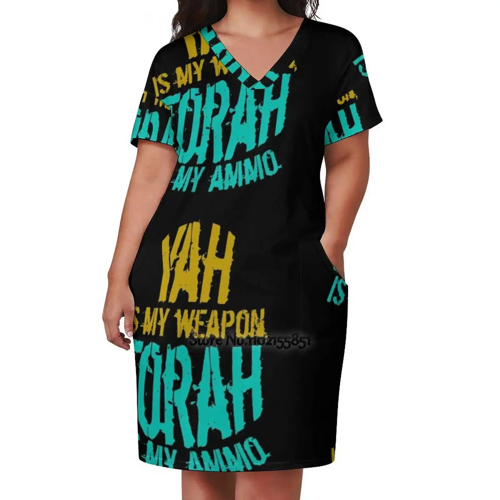 Hebrew Israelite Yah Is My Weapon Torah Ammo 28 Judah Back Lacing Backless Dress Square Neck New Plus Size Elegant