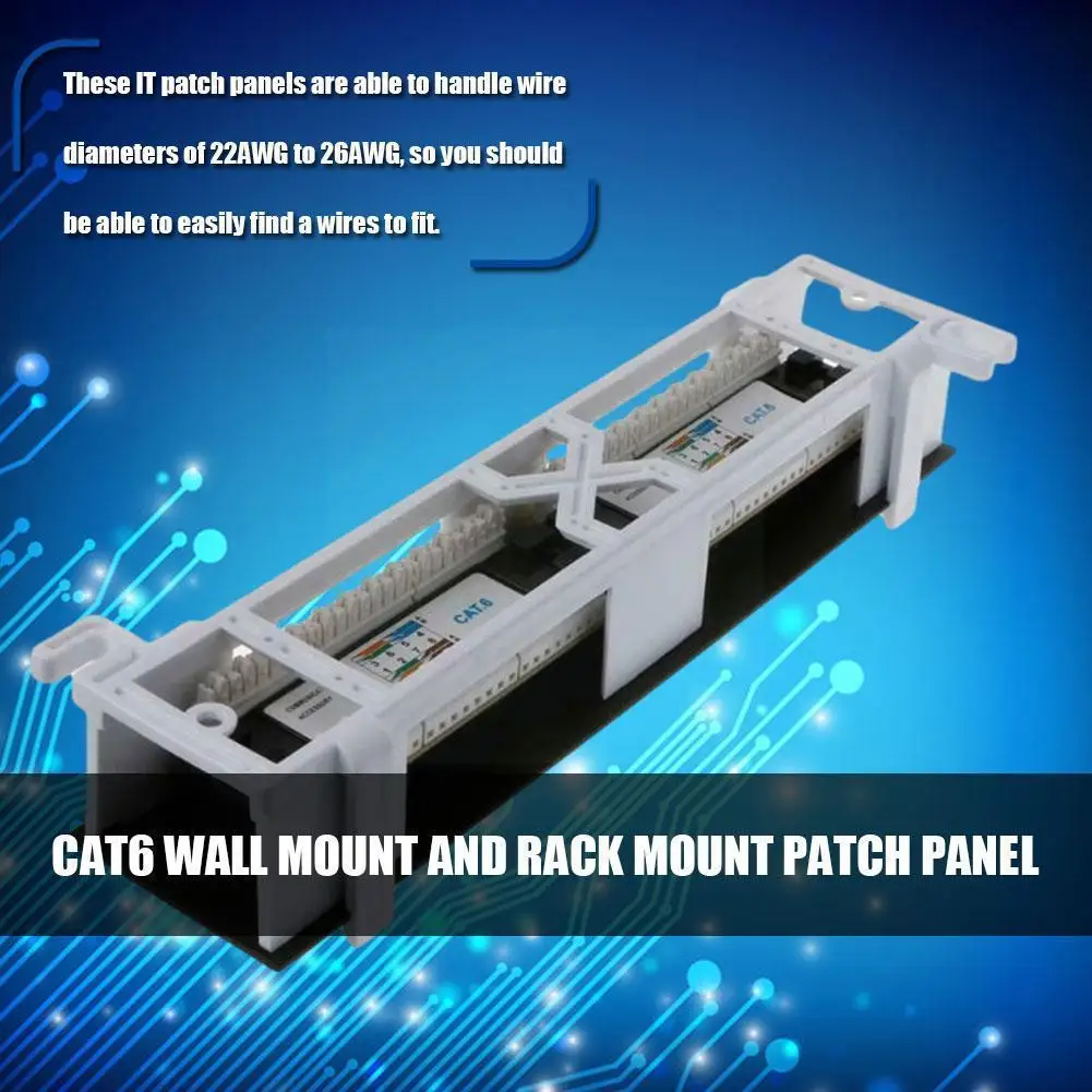 

Network Tool Kit 12 Port Cat6 Patch Panel Rj45 Networking Bracket Mount With Wall Mount Wall Rack D7y2
