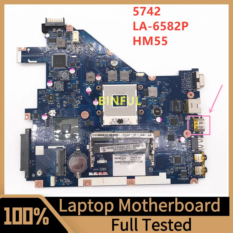 

PEW71 LA-6582P Mainboard For Acer Aspire 5742Z 5742 5733 Laptop Motherboard SLGZS HM55 100%Full Tested Working Well