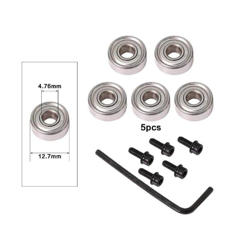 Promotion! Top Bearing Router Bit Cutter Head Set Ball Accessories Kit Inner 4.76Mm Outer 12.7Mm |