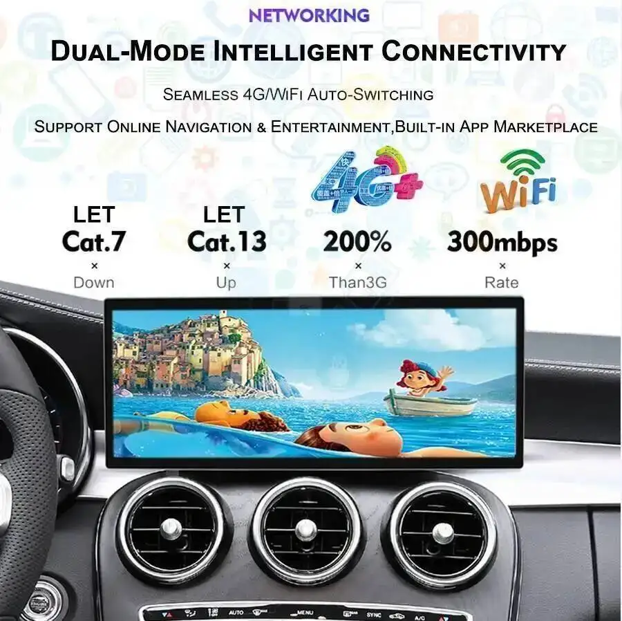 Фото 15,8-дюймовый сенсорный экран с Linux/Android 15 для Mercedes Benz ML GL GLE GLS W166 X166 2013-2015, Carplay, автомобильная мультимедийная система, 4G, GPS №2