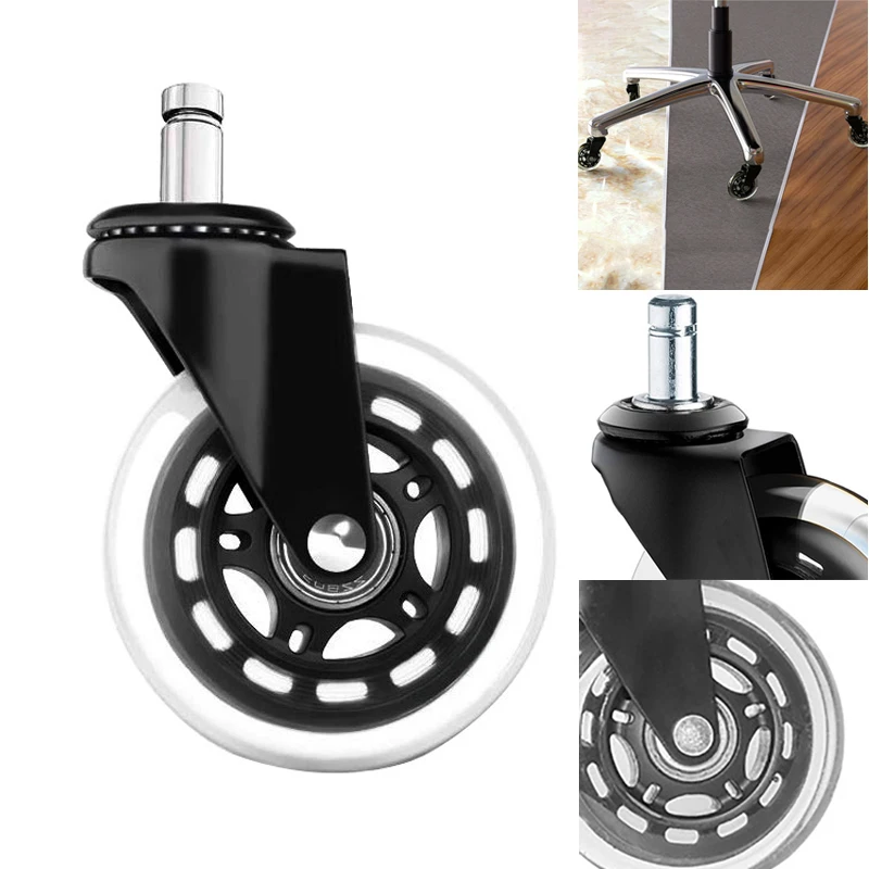 

Chair Wheel Transparent Universal PU Buckle Silent Wheel Suitable For Office Chair(5 Pack)