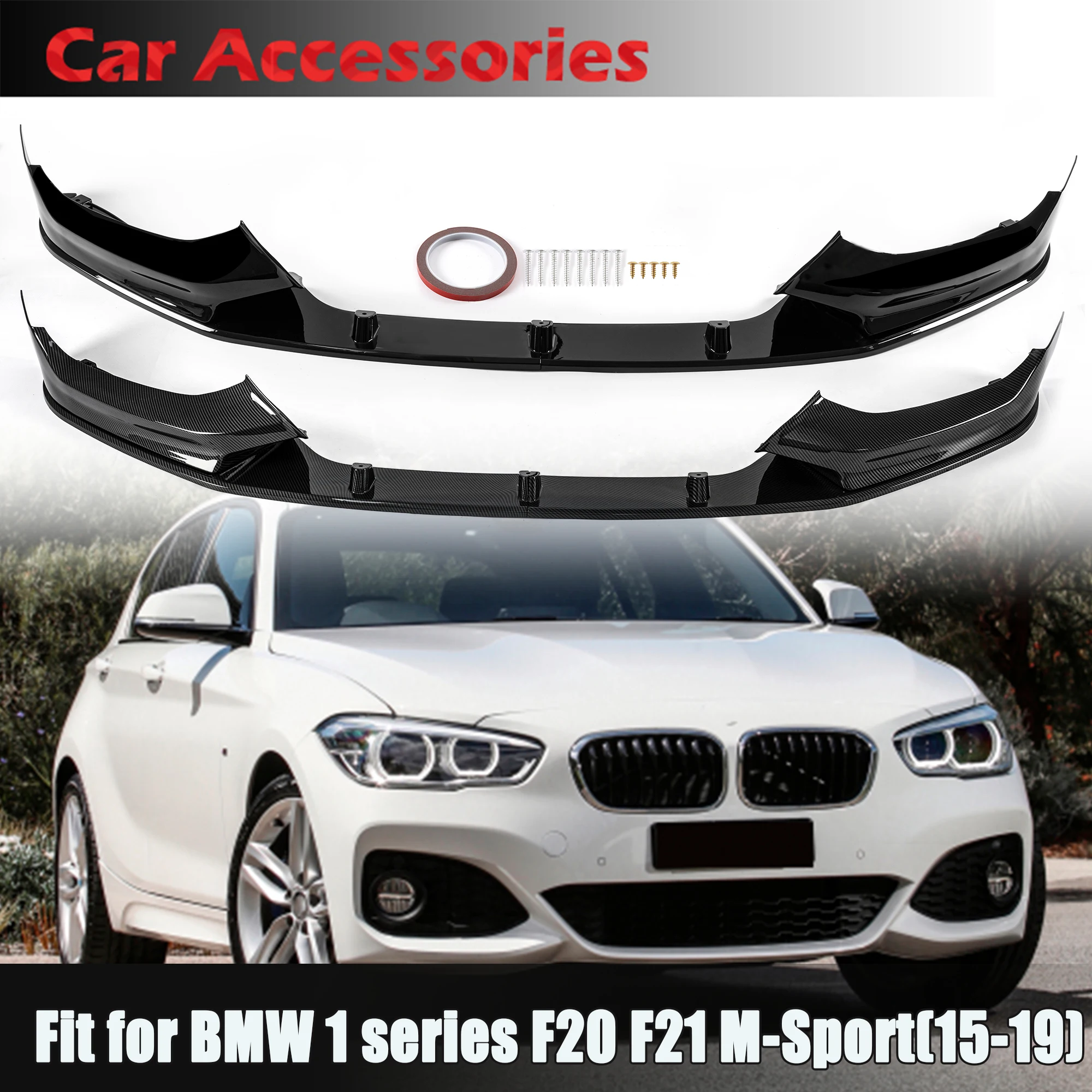 

Rhyming Front Bumper Lip Splitter Diffuser Detachable Body Kit Guide Plate Spoiler 4 Pcs For BMW F20 F21 M-Sport LCI 2015-2019