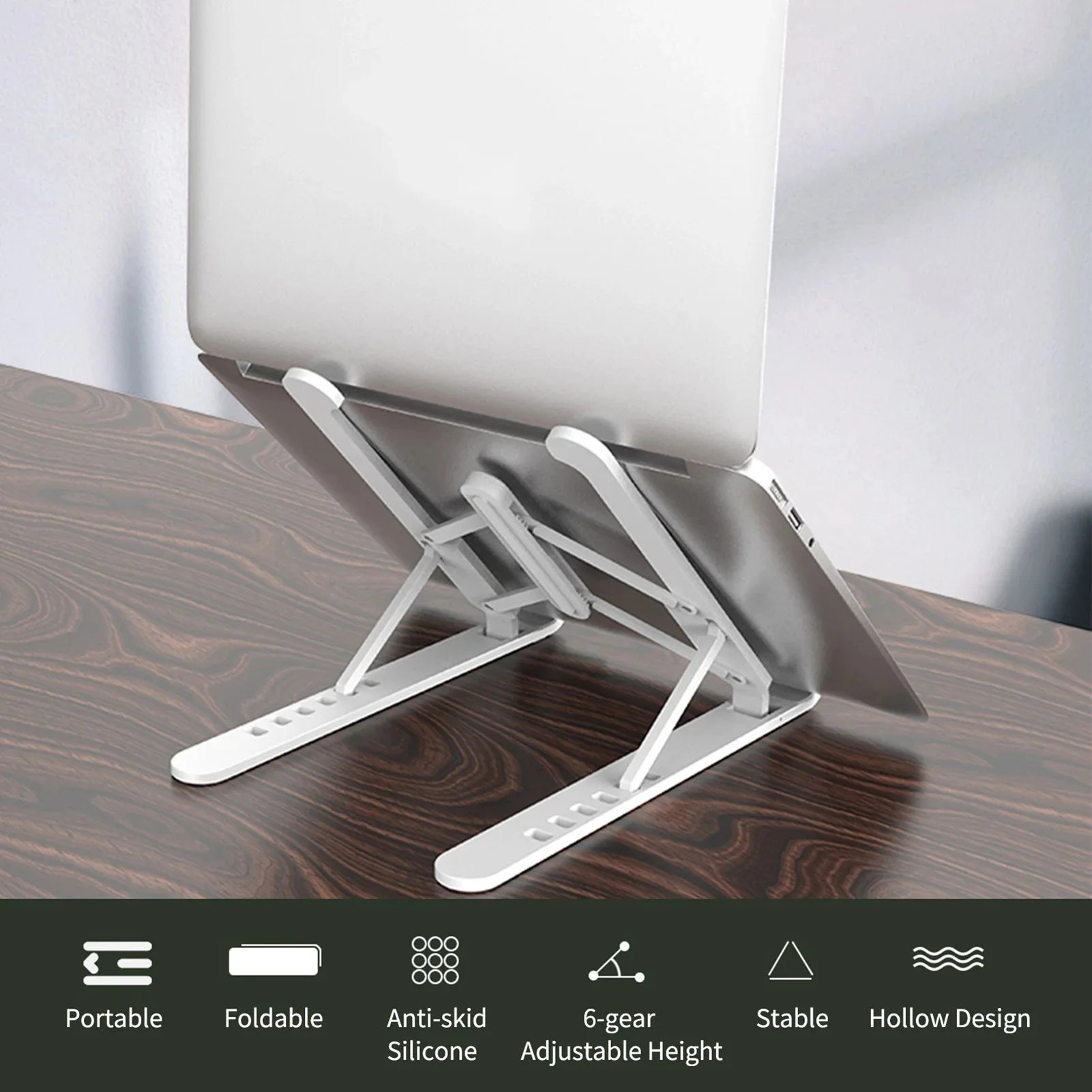 

Foldable Laptop Stand Portable Notebook Support Base Holder Adjustable Riser Cooling Bracket for Laptop & Tablet Accessories