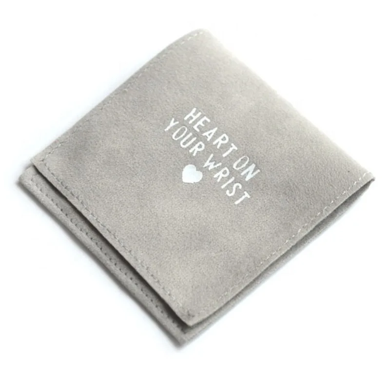 

Gray Velvet Envelope Gift Bags 7x7cm 8x10cm 10x10cm 12x12cm Makeup Jewelry Logo Flip Sack Flannel Cloth Packaging