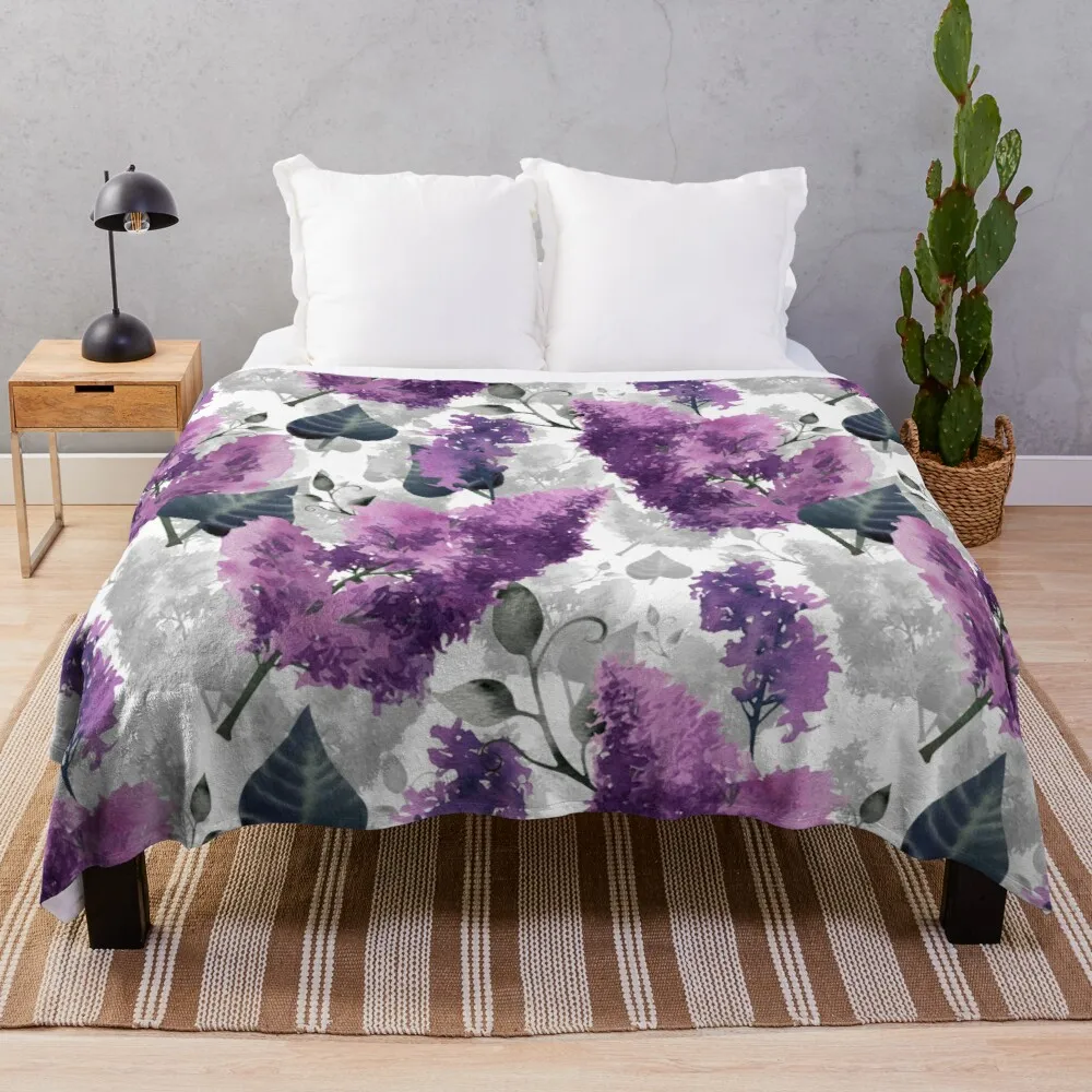 

Lilac Decorative Bed Cheap Leopard Print Boho Bedding Fabric Plaid Throw Blankets