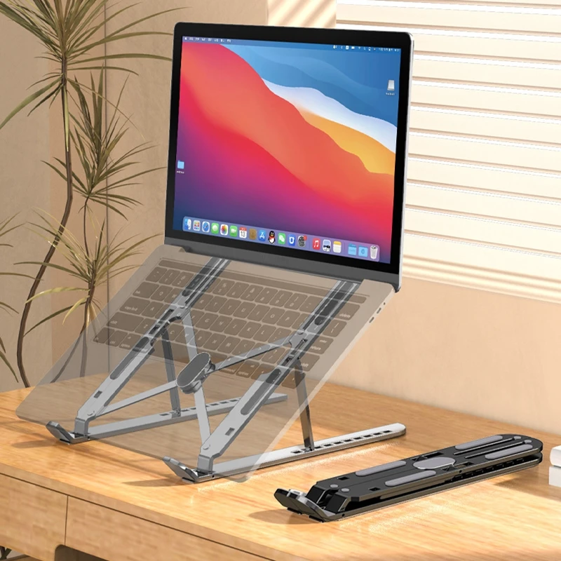 

Foldable Portable Laptop Tablet PC Stand Aluminum Alloy Support Base Macbook Holder Stands 10 Gears Adjustable Cooling Bracket