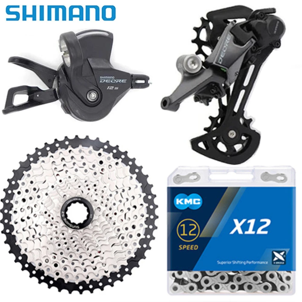 

Набор скоростей для велосипеда SHIMANO Deore, переключатели передач и рычаг переключения передач, 12 скоростей, KMC X12 Chain SUNSHINE, кассета 46/50/52T, 12 В