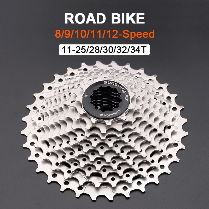 Sunshine HG Road Bike Ultralight Cassette 8 9 10 11 12 Speed 11-23T/25T/28T/30T/32T/34T/36T Bike Flywheel Sprocket for SHIMANO