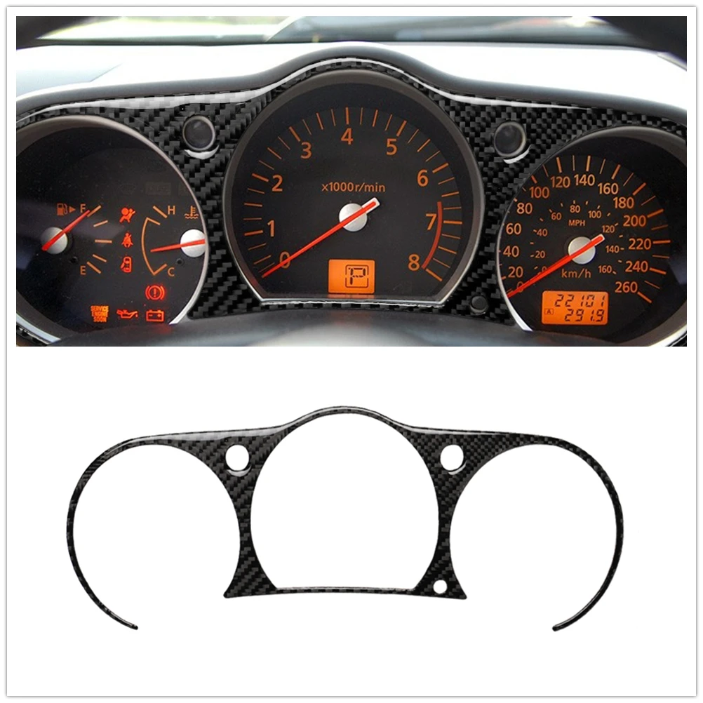 

Carbon Fiber Car Speedometer Frame Trim Cover Dashboard Cluster Meter Dash Gauge Pod Strip For Nissan Z33 350z 2003-2009