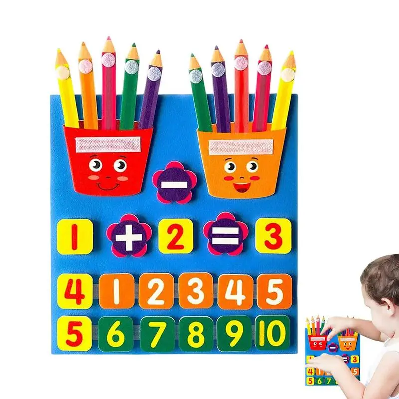 

Felt Board Educational Number Math Calculate Game Toy Mathematics Puzzle Toys Kid Early Learning Counting Pencils Montessori Toy