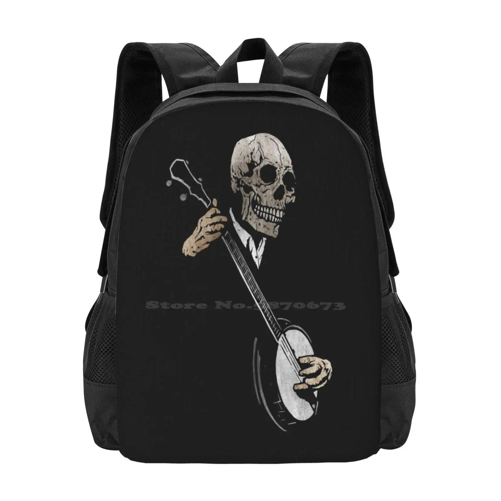 

Skullboys' Banjo Blues Backpacks For School Teenagers Girls Travel Bags Matthewdunnart Funny Cool Skull Girl Boy Black Banjo