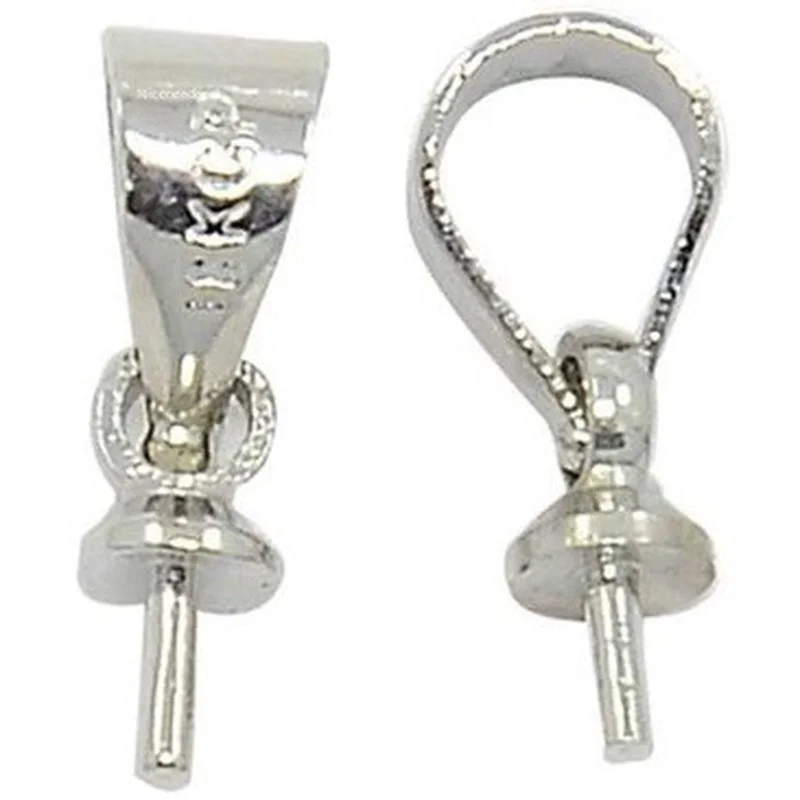 

200pcs Platinum Cup Pearl Bail Clasp 12cm Dangle Charm Bead Pendant Connector Findings for Jewelry Making