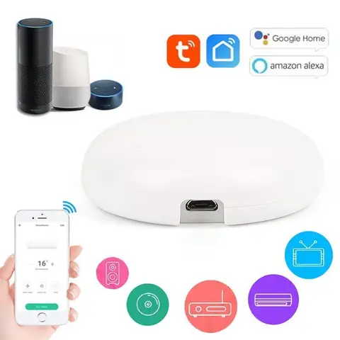 ИК-пульт дистанционного управления Tuya с Wi-Fi для кондиционера и телевизора, универсальный инфракрасный пульт дистанционного управления для умного дома для Alexa Home