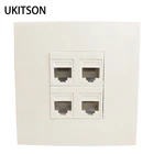 4 порта RJ45 CAT6 CAT5E Интернет LAN Лицевая панель Выходная панель в белом цвете для офиса дома школы ПК компьютера