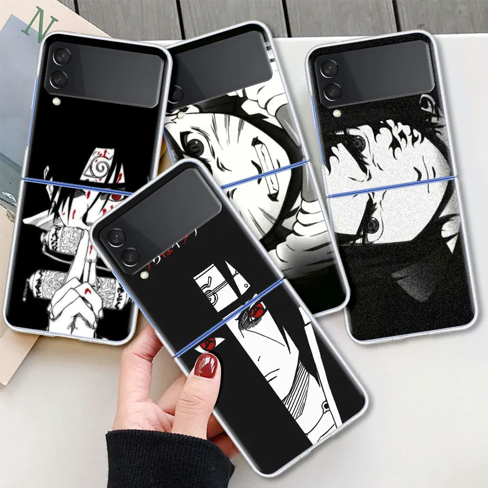 

Cartoon Naruto Case For Samsung Galaxy Z Flip 3 5G PC Luxury Hard Cell Phone Cover ZFlip 6.7" Clear Transparent Coque