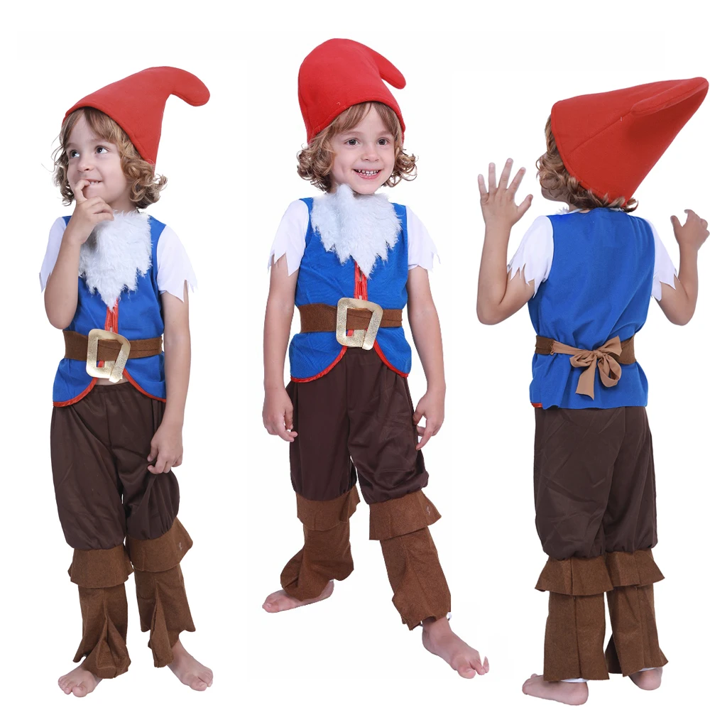 

New Kids Fairy Tale Seven Dwarfs Cosplay Costume New Childs Boys Girls Elf Cosplay Suit Halloween Easter Party Outfits