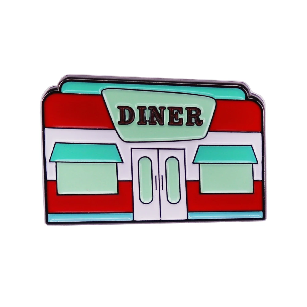 

Retro 1950s Restaurant Briefcase Badges Anime Pins Badges on Backpack Accessories for Jewelry Gift Brooch for Clothes Cute Thing