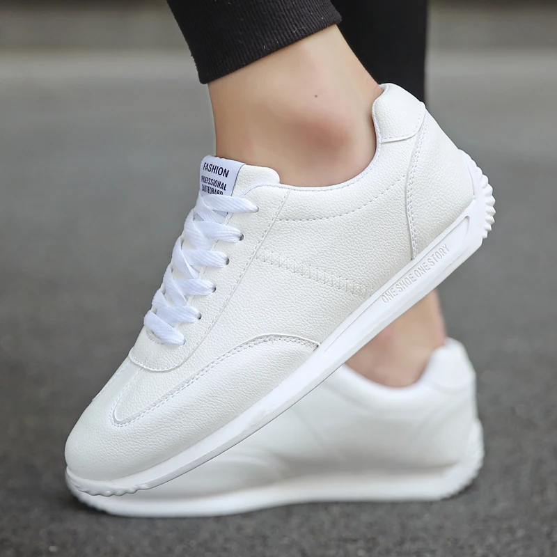 

Women's Sports Shoes Top New White Leather Sneakers Men Sport Vulcanized Shoes for Women Comforthable Sneakers Mens Casual Shoes