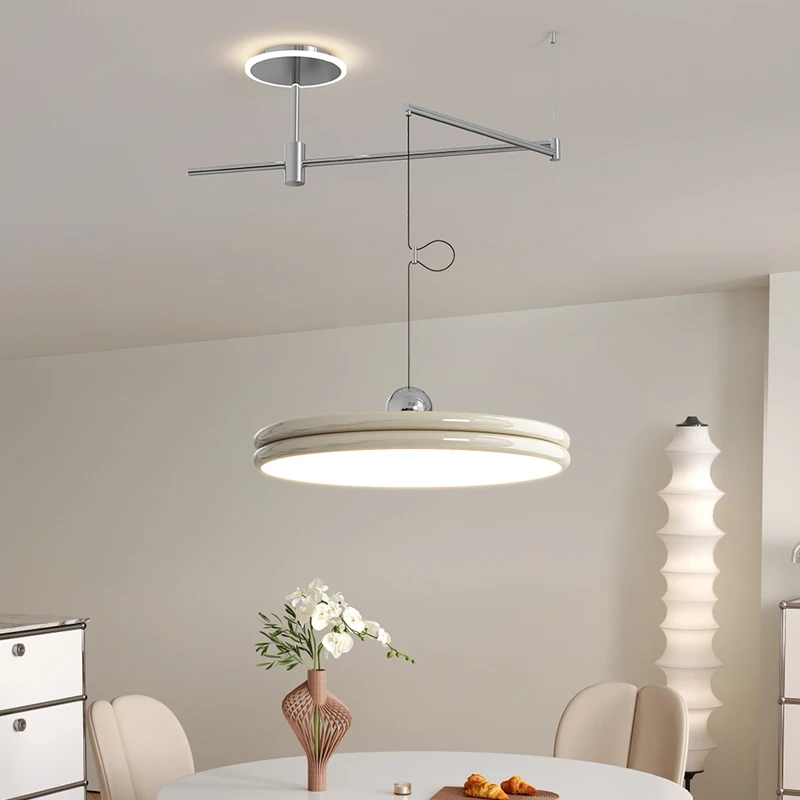 

Nordic Movable Led Pendant Lights Modern Minimalism Dining Tables Kitchen Suspension Lamps Loft Swing Arm Hanging Light Fixtures