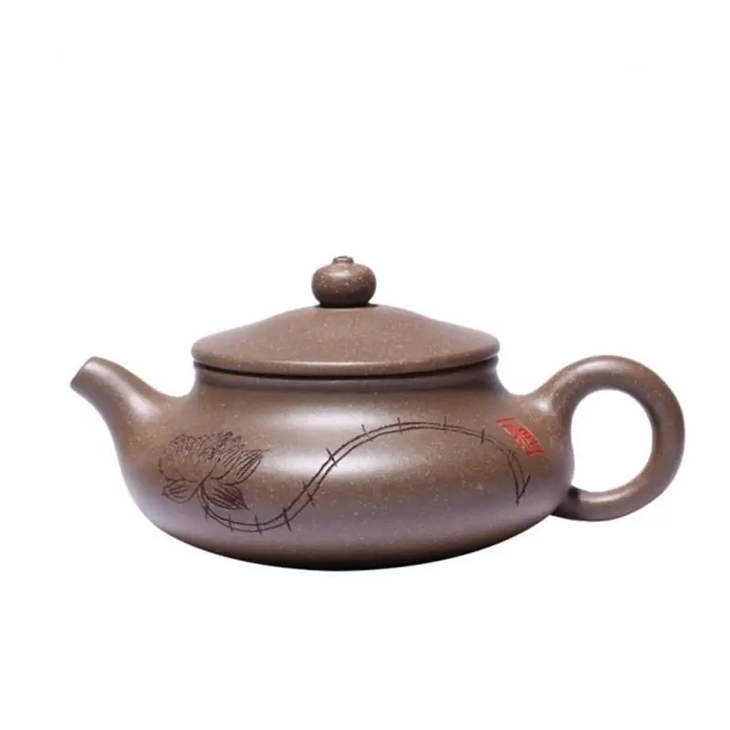 

230ml Tradition Yixing Purple Clay Teapot Hand Painted Lotus Filter Tea Pot Chinese Zisha Beauty Kettle Customized Teaware Gifts